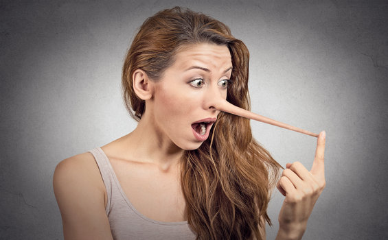 Woman with long nose: Sales Process: “People Buy from People” and Other Lies
