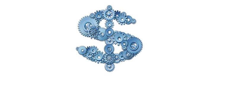 Dollar sign made of gears - manufacturing cost estimating is key to success
