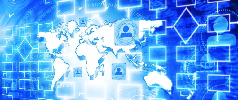 Continents on workflow background - Key Elements for Evaluating Quote and Proposal Software