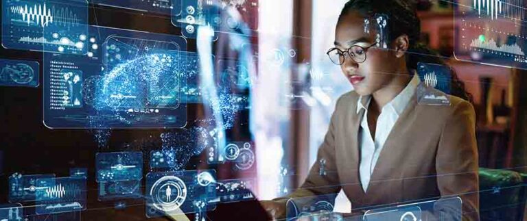 Female working with IoT- Digital Transformation of Sales, Explained