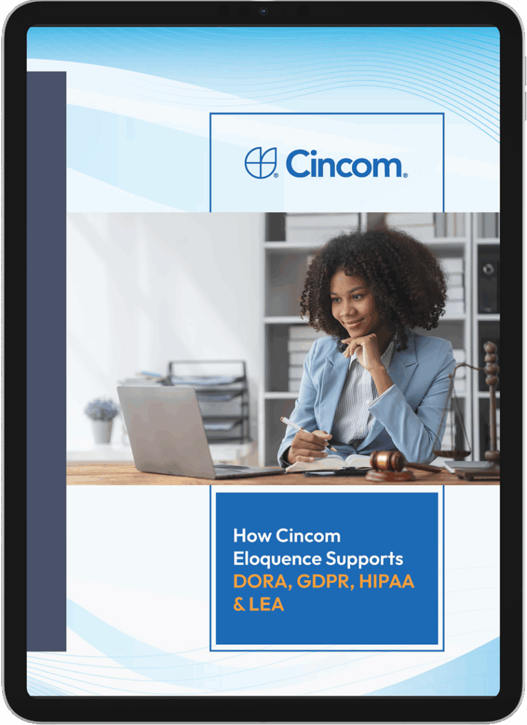 How Cincom Eloquence supports DORA, GDPR, HIPAA