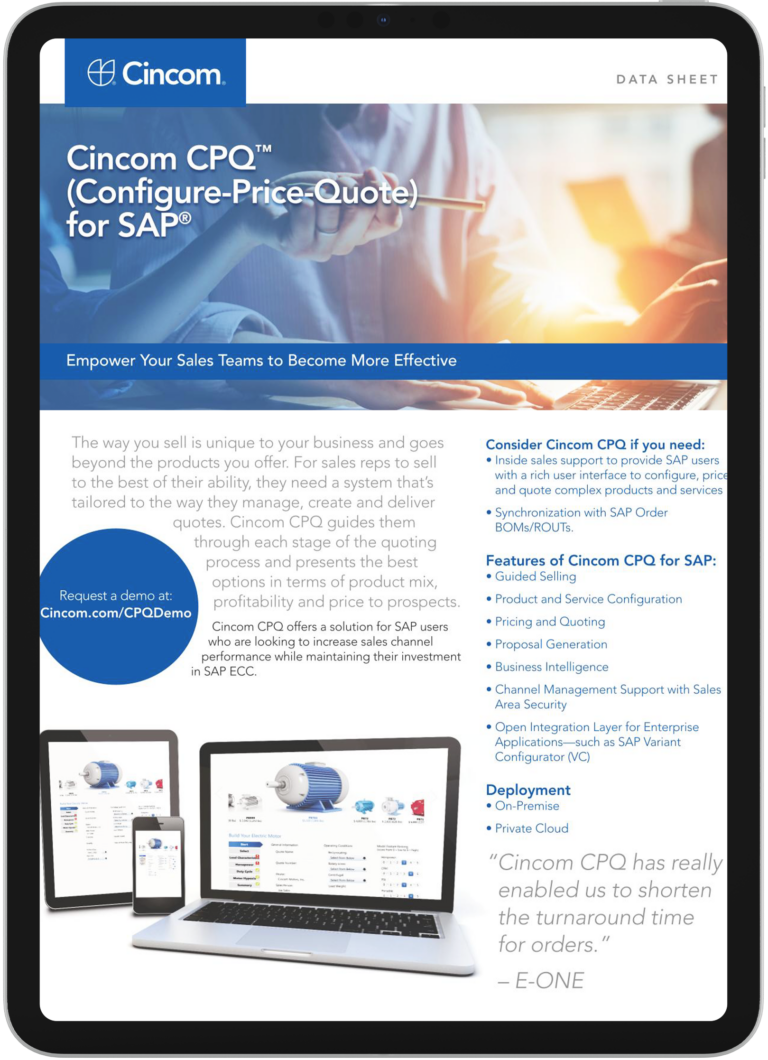 Enhance Sales Efficiency with Cincom CPQ: A Powerful Solution to Master Data Management in SAP® Environments