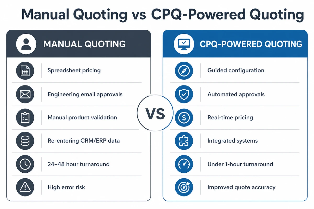 Manual Quoting vs CPQ-Powered Quoting